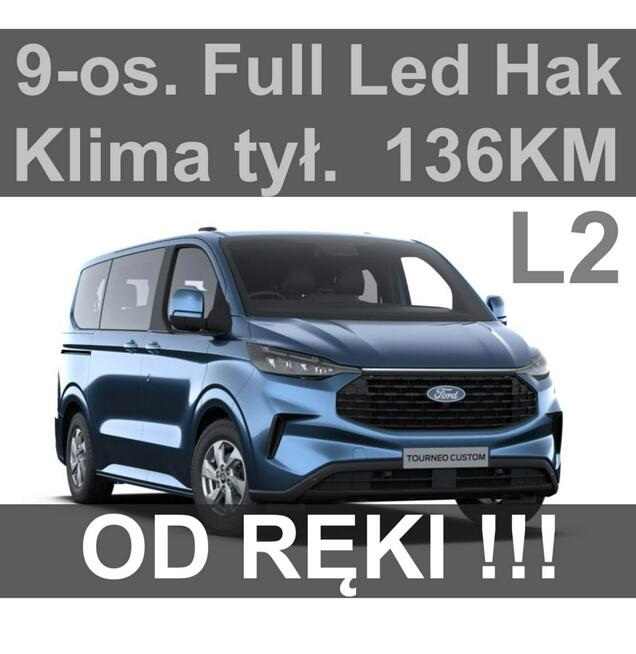 Ford Transit Custom L2 Trend 136KM Kamera Full Led Hak Klima tył. Niska Cena ! 1968 zł
