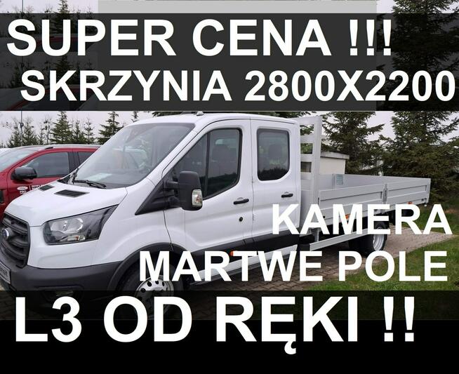 Ford Transit L3 Skrzynia 2800 x 2100 165KM  7-os. Kamera Czujniki 1843 zł od ręki !