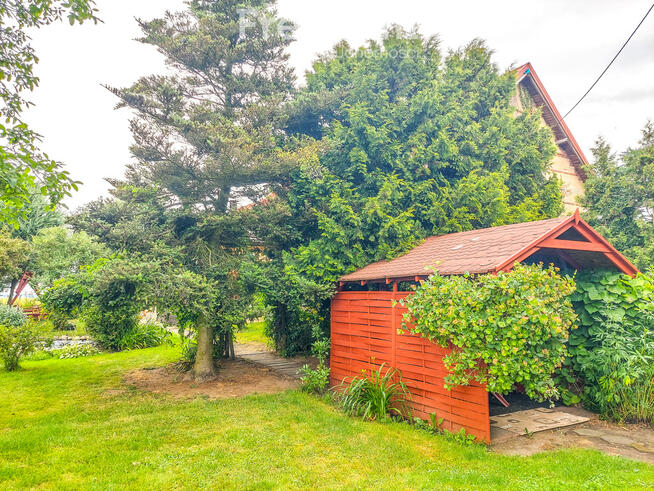 Dom na dużej działce.