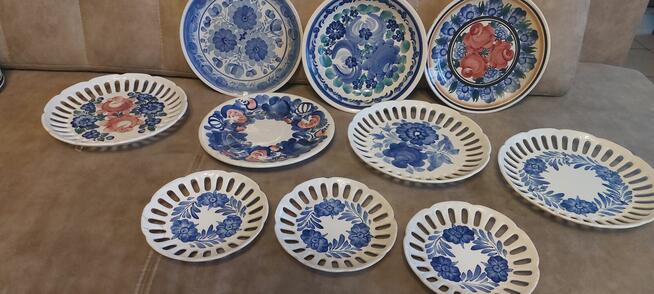 Talerze fajans ażurowe do powieszenia na ścianie