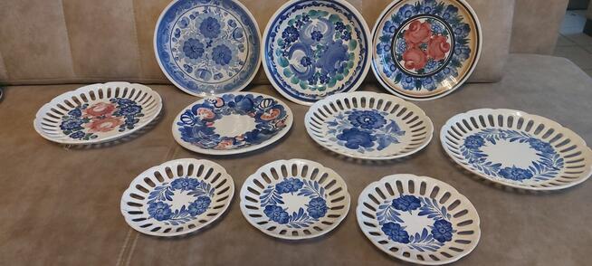 Talerze fajans ażurowe do powieszenia na ścianie