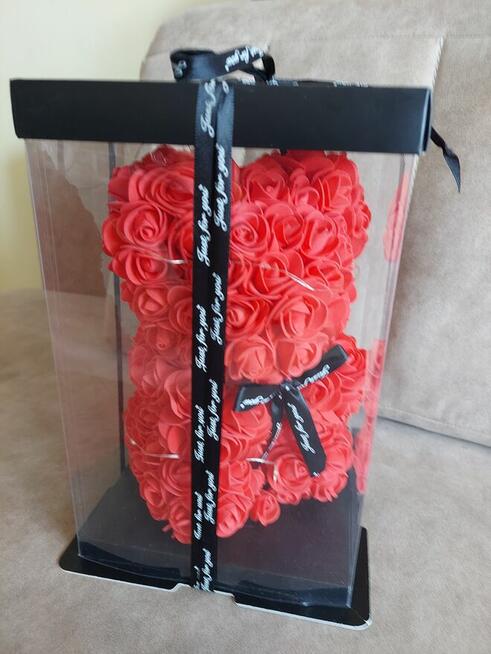 Misiu z różyczek nowy podswietlany Led