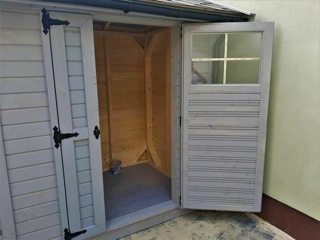 Drewniany domek na narzędzia Jan. Domek narzędziowy z drewut