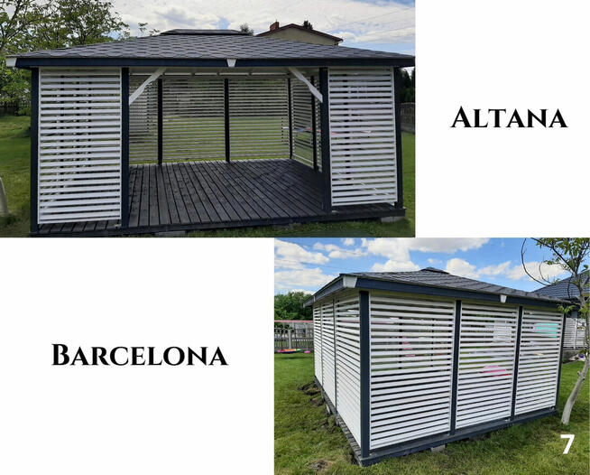 Altana drewniana ogrodowa Barcelona. Szybka realizacja. Prod