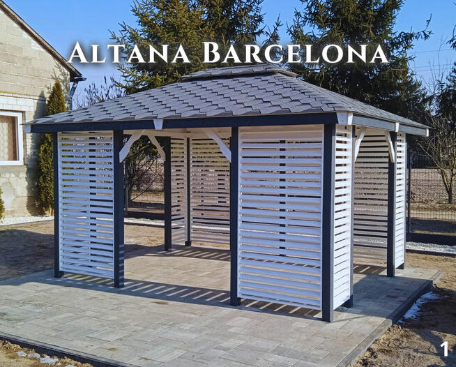 Altana drewniana ogrodowa Barcelona. Szybka realizacja. Prod
