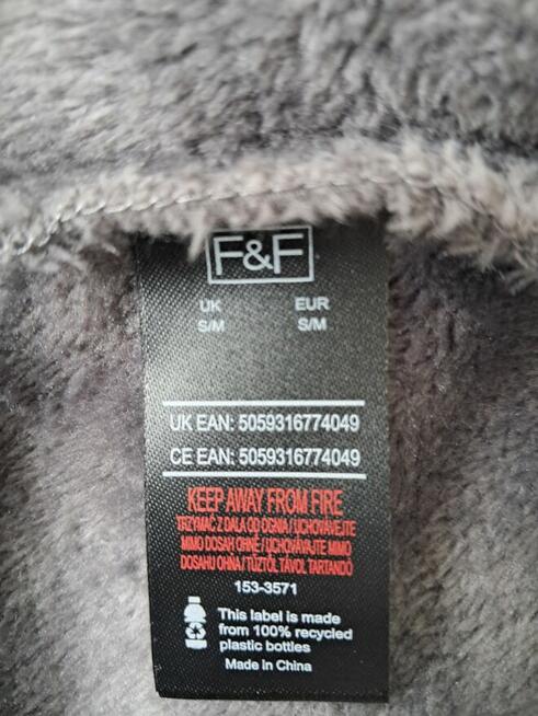 Szlafrok męski, szary, rozm. XL, „F & F”, do sprzedania