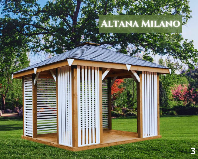Altanka MILANO drewniana altana pergola ogrodowa. Każdy wymi