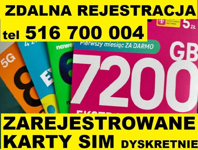 Polskie ZAREJESTROWANE KARTY SIM startery zdalna rejestracja