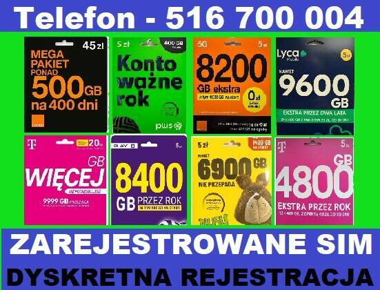 ZAREJESTROWANE KARTY telefoniczne SIM zdalna rejestracja SIM