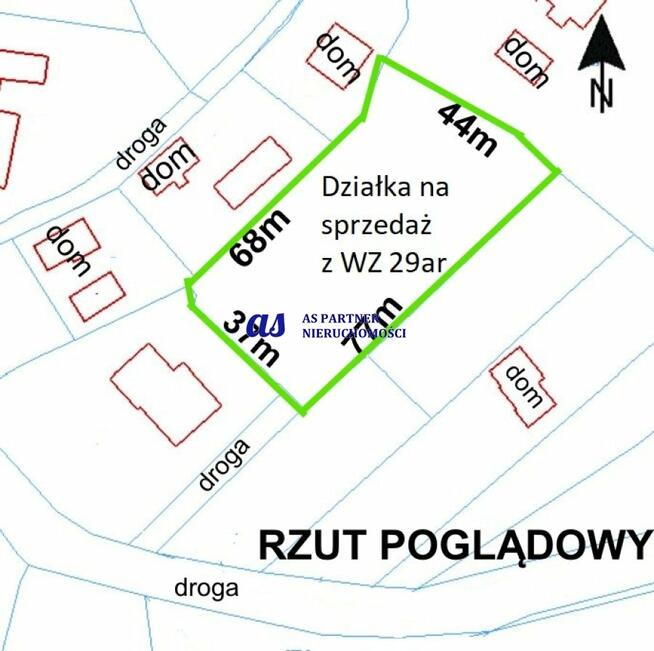Działka budowlana Zarzecze gm. Boguchwała, 29 ar