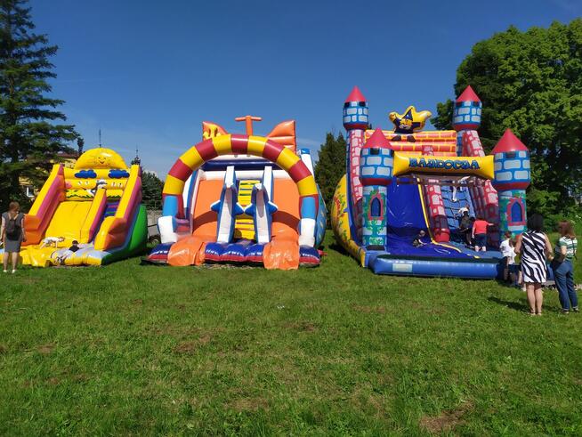 Zjeżdżalnia dmuchana, zamek, wata cukrowa , popcorn