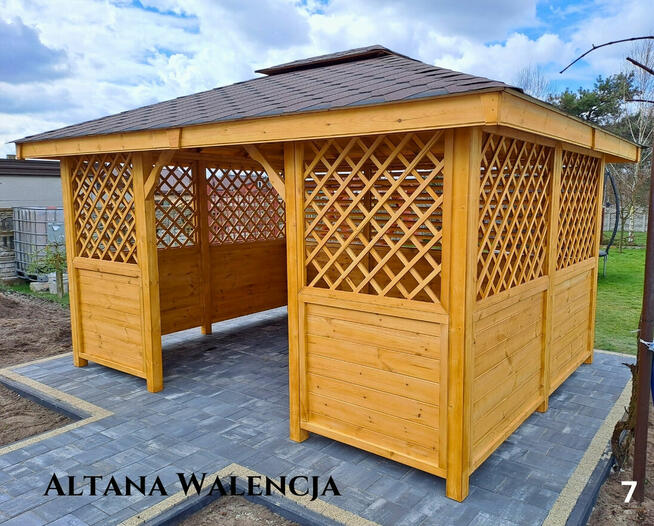 Altana drewniana Walencja. Altanka ogrodowa. Producent. Szyb