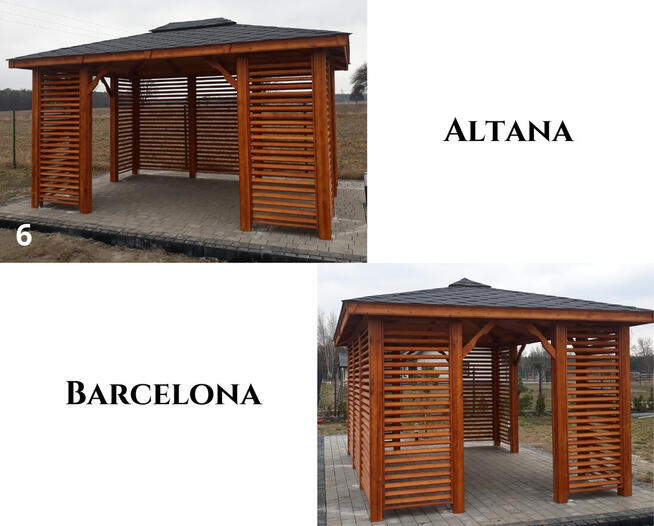 Altana drewniana ogrodowa Barcelona. Szybka realizacja. Prod