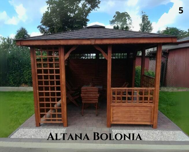 Altana drewniana ogrodowa Bolonia. Szybka realizacja. Produc