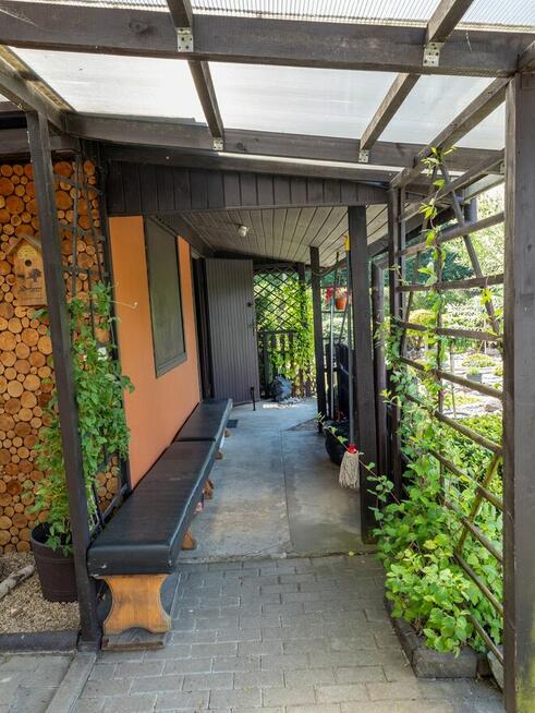 Ogród działkowy ROD z altaną jak maly domek