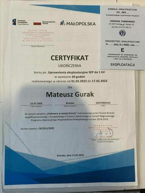 Młody elektryk – gniazdka, lampy, okablowania NOWY SĄCZ