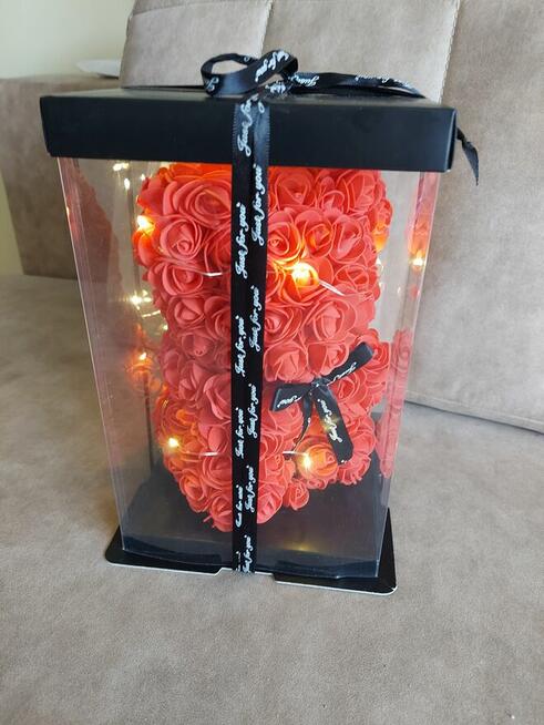 Misiu z różyczek nowy podswietlany Led