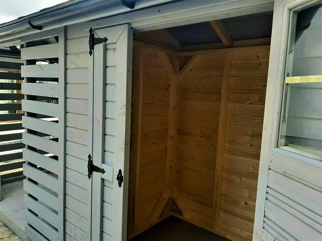 Drewniany domek na narzędzia Jan. Domek narzędziowy z drewut