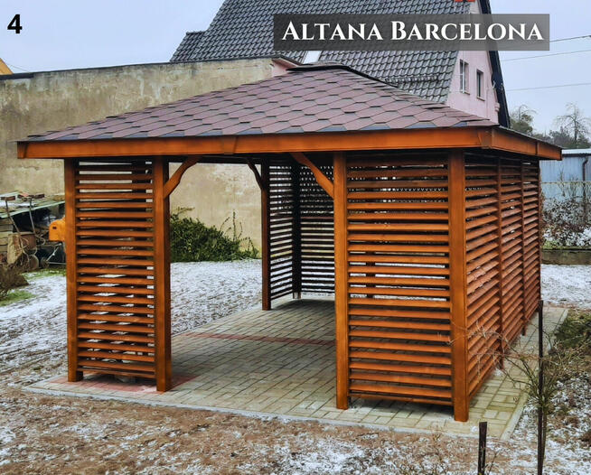Altana drewniana ogrodowa Barcelona. Szybka realizacja. Prod