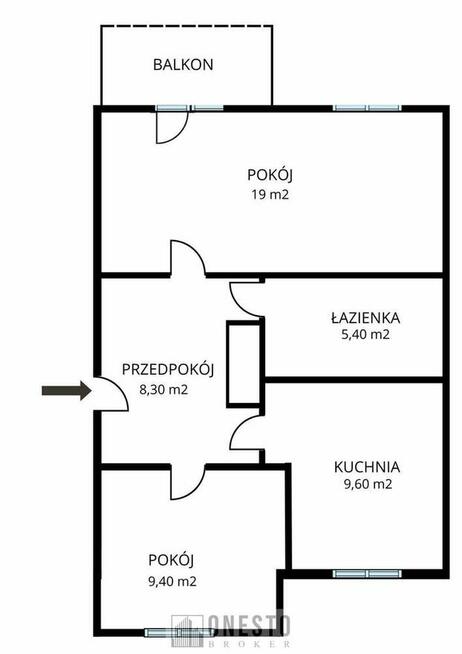 Mieszkanie 51,7m2 do remontu, Turka