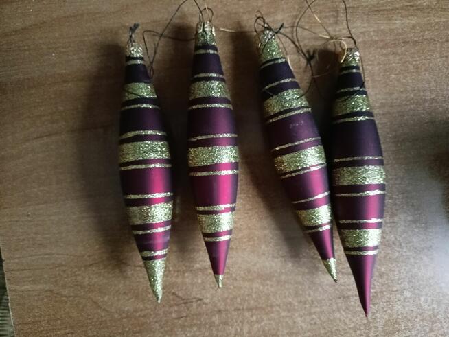 Bombki szklane sople 4szt.