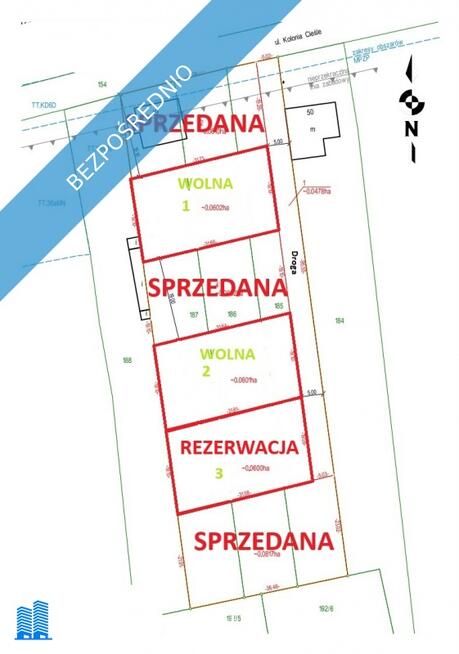 Dziełka budowlana uzbrojona Sosnowiec Kolonia Cieśle