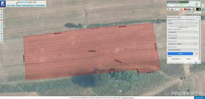 Działka budowlana Grybów