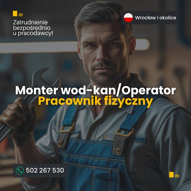 Pracownik budowlany/fizyczny. sieci wod-kan. Wrocław