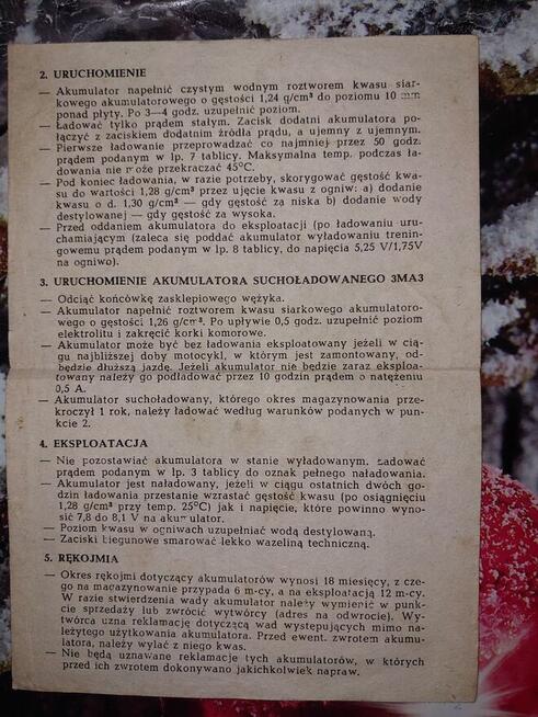 Sprzedam starą instrukcję WSK 125