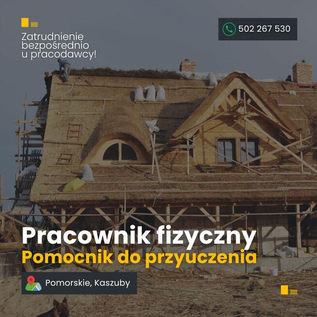 PRACOWNIK FIZYCZNY/POMOCNIK DO PRZYUCZENIA, dachy z trzciny