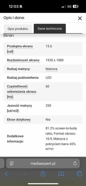 Laptop Hp 15 i5 (15,6cal)