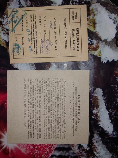 Sprzedam starą instrukcję WSK 125