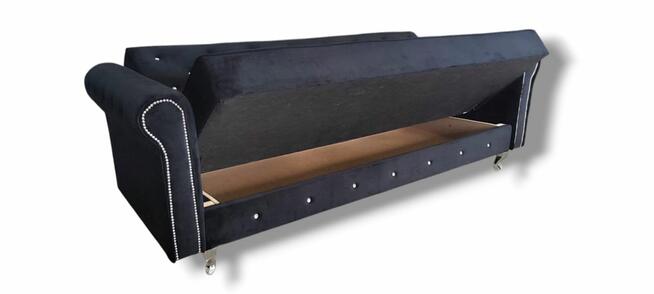 Wersalka Sofa Carmen Glamour rozkładana kryształ pinezka