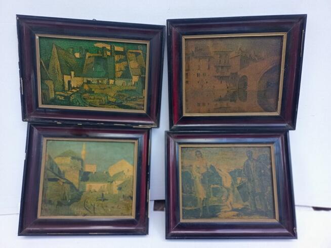 Obrazy obrazy malowane 4 szt