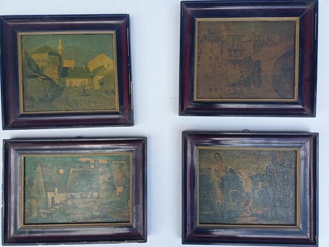 Obrazy obrazy malowane 4 szt