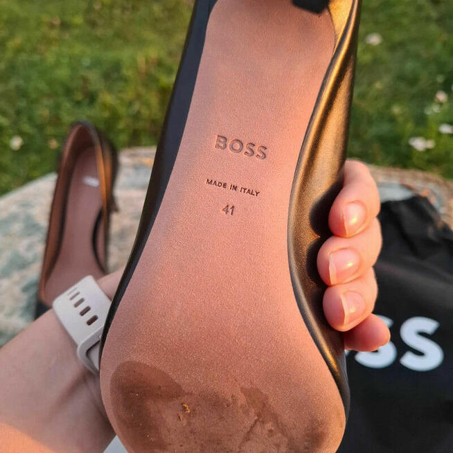 Szpilki BOSS skóra naturalna czarne r. 41 | nowe | klasyka p