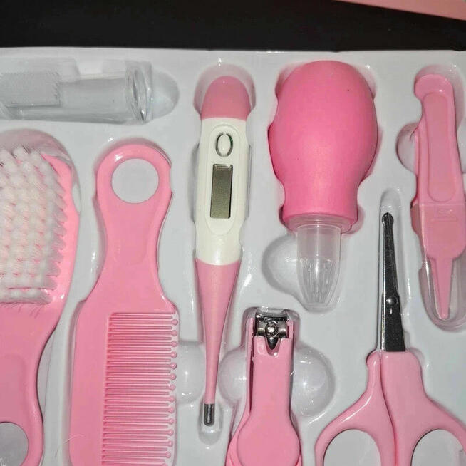 Zestaw pielęgnacyjny 10w1 dla niemowlaka – różowy, nowy, ide