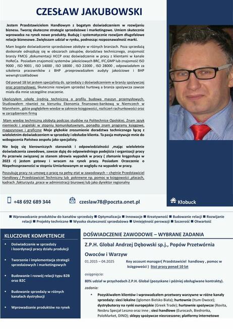 Fachowiec w branży HoReCa FMCG dostępny od zaraz