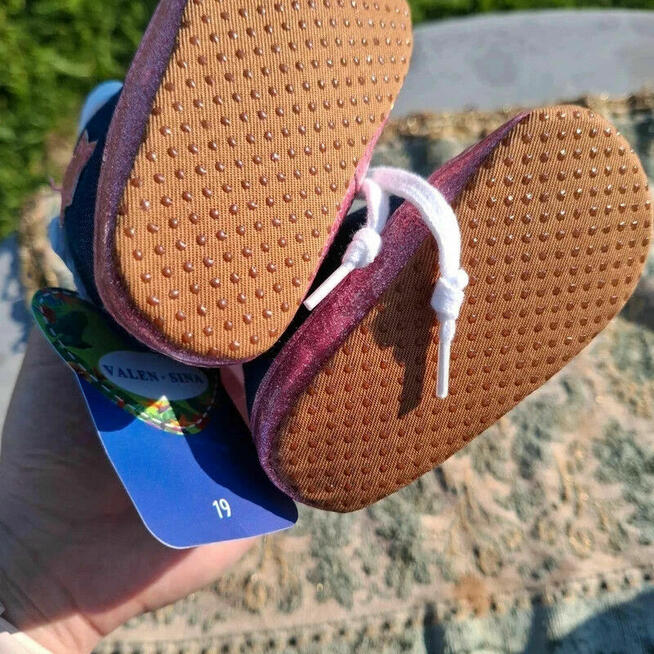 Buciki Sweet Chic niemowlęce – pudrowy róż + granat, rozmiar