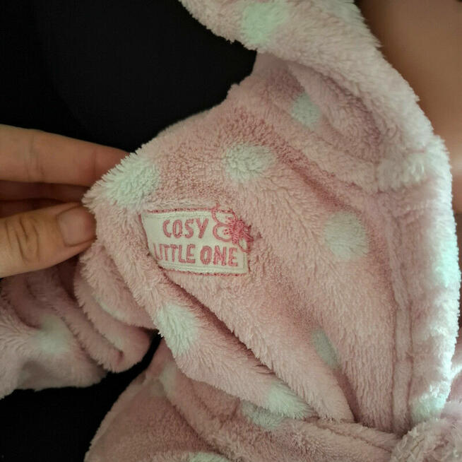 Szlafrok kąpielowy niemowlęcy George 56–62 cm – pudrowy róż,