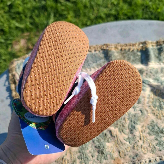 Buciki Sweet Chic niemowlęce – pudrowy róż + granat, rozmiar