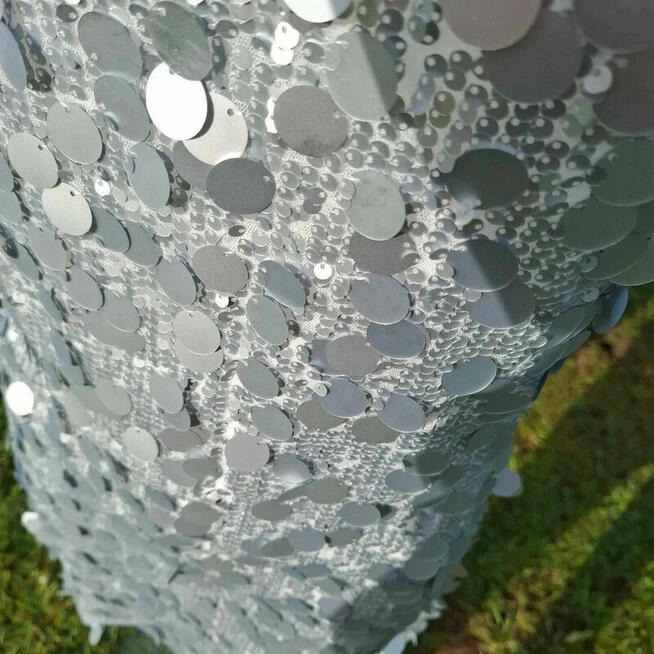 Srebrna cekinowa sukienka Boohoo XL | Bez ramiączek | Nowa,