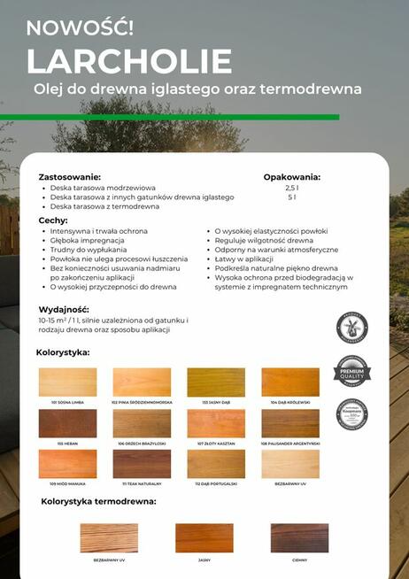 Larcholie olej do deski TERMO 2,5l KOLOR