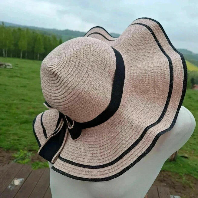 Kapelusz z kokardą Pudrowy róż na lato 2025! Styl, komfort i