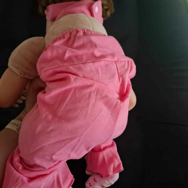 Różowy kombinezon + opaska | Uroczy look 3-6m