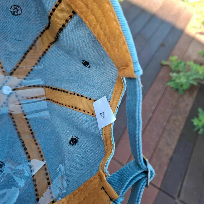 Jeansowa czapka z perełkami HIT lata