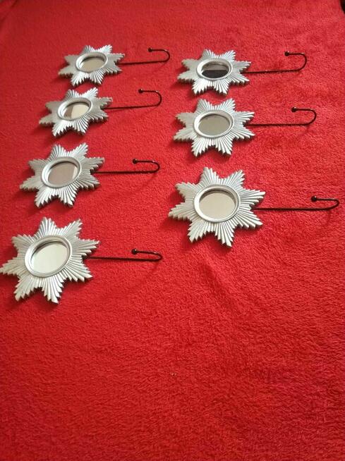 Lustro Lusterko Srebrne Okrągłe Lusterko Wieszak na ręczniki