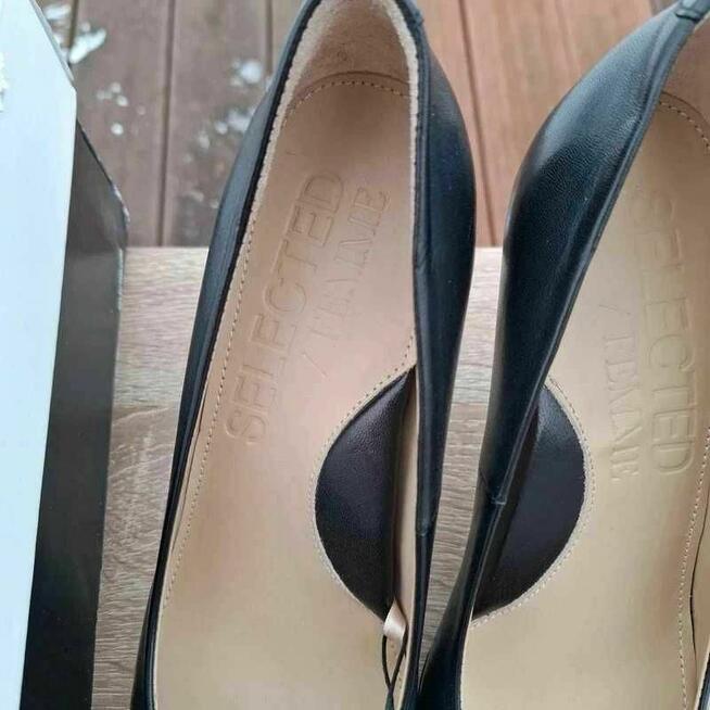 Eleganckie skórzane szpilki Selected Femme