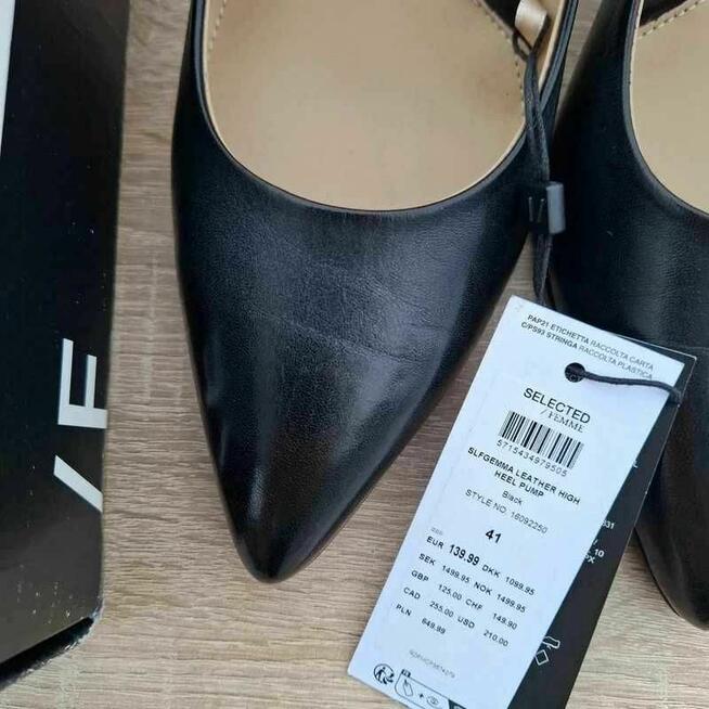 Eleganckie skórzane szpilki Selected Femme