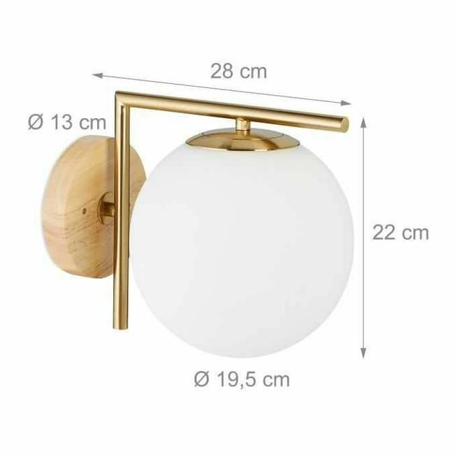 Lampa ścienna Kinkiet złoty Okrągła Lampka ścienna na ścianę